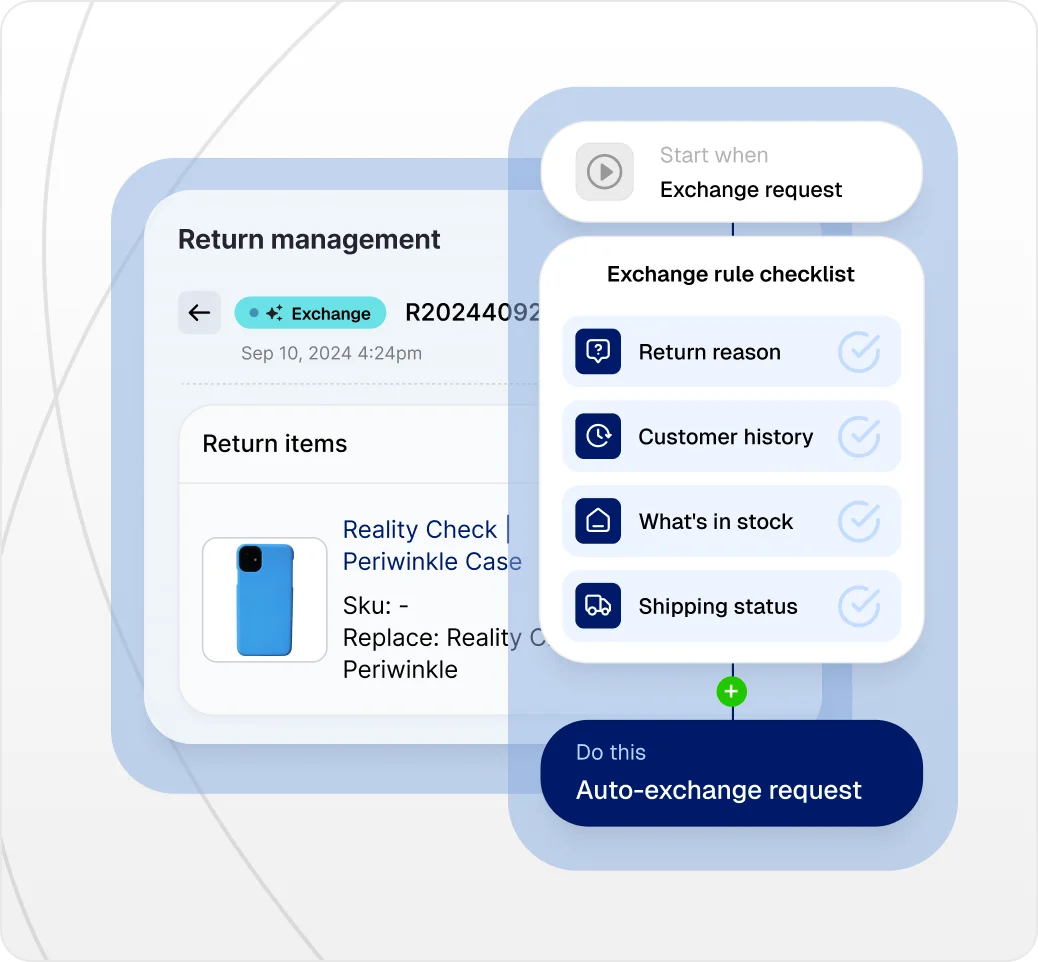 Exchange rule checklist for auto-exchange
