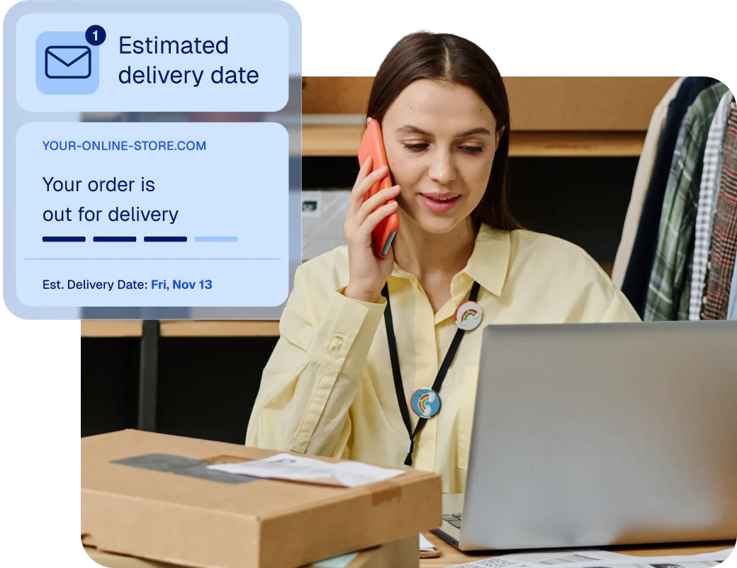 Out-for-delivery email with an estimated delivery date