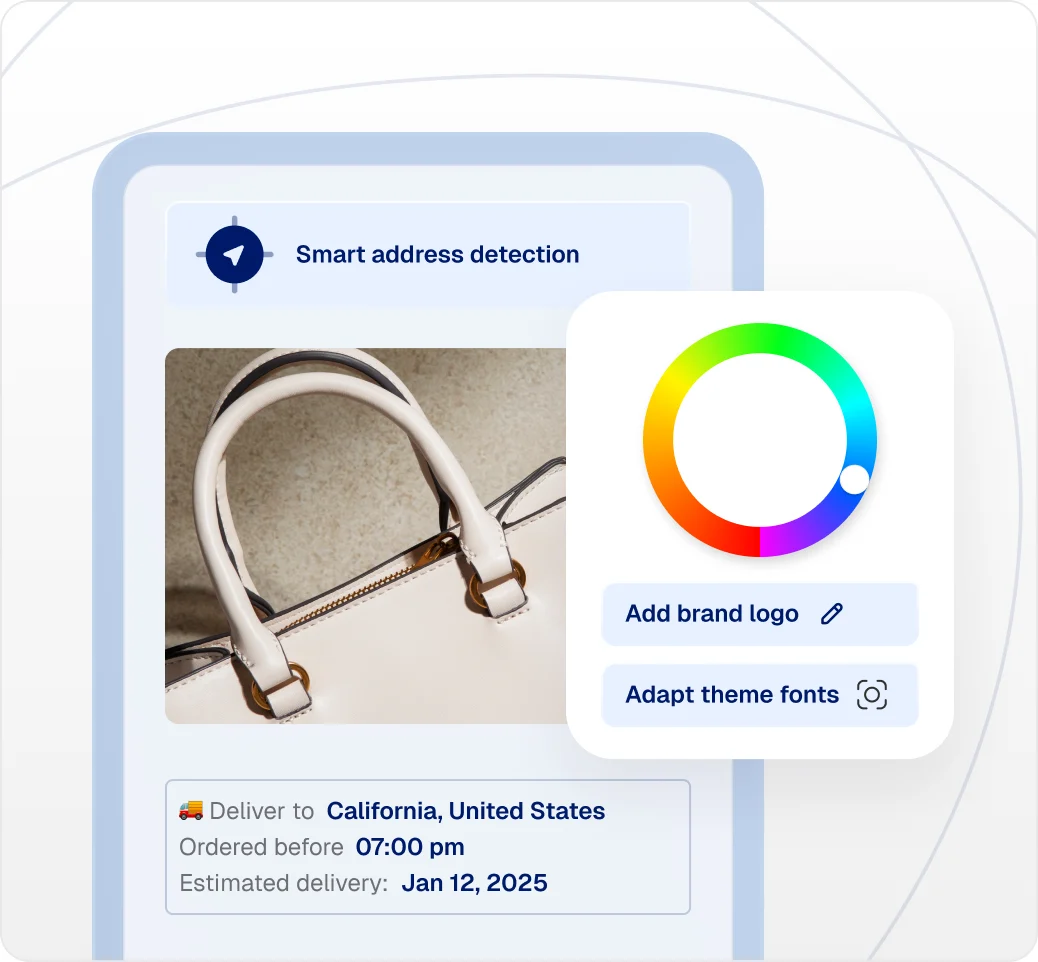 Product page with smart address detection and pre-purchase EDD widget settings