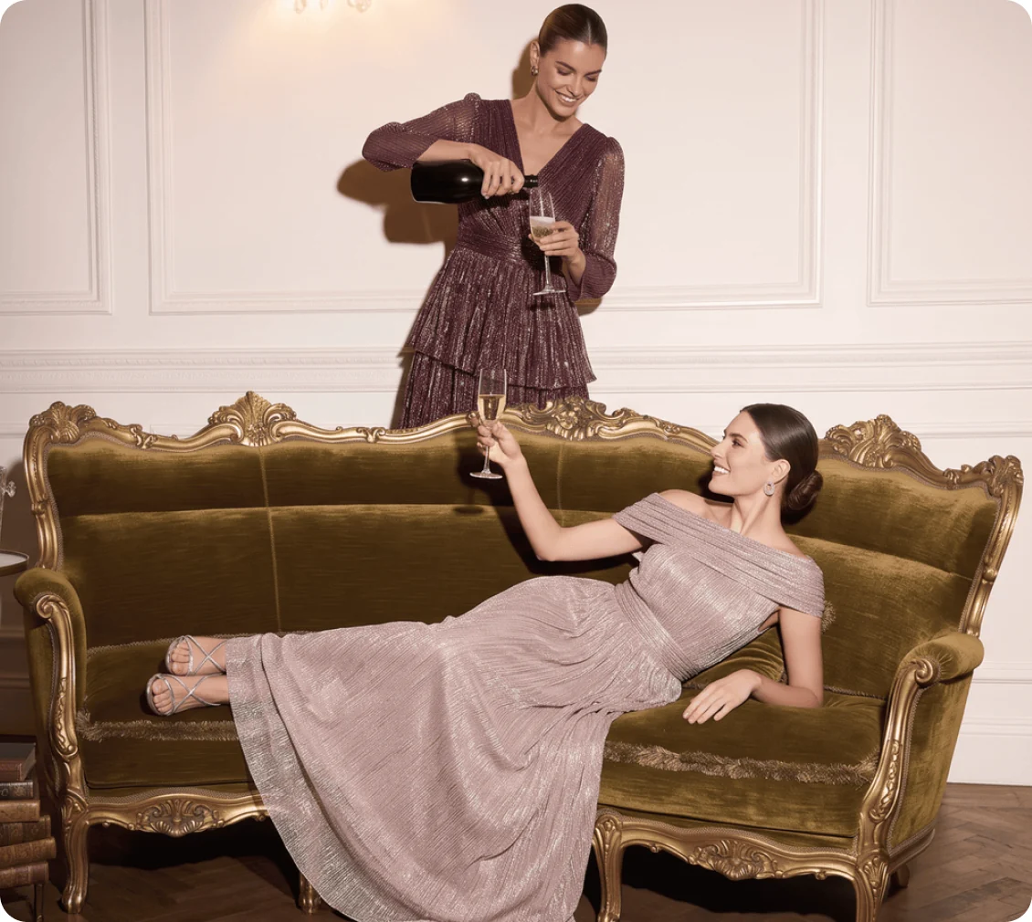 Ever-Pretty gowns photographed in a styled interior