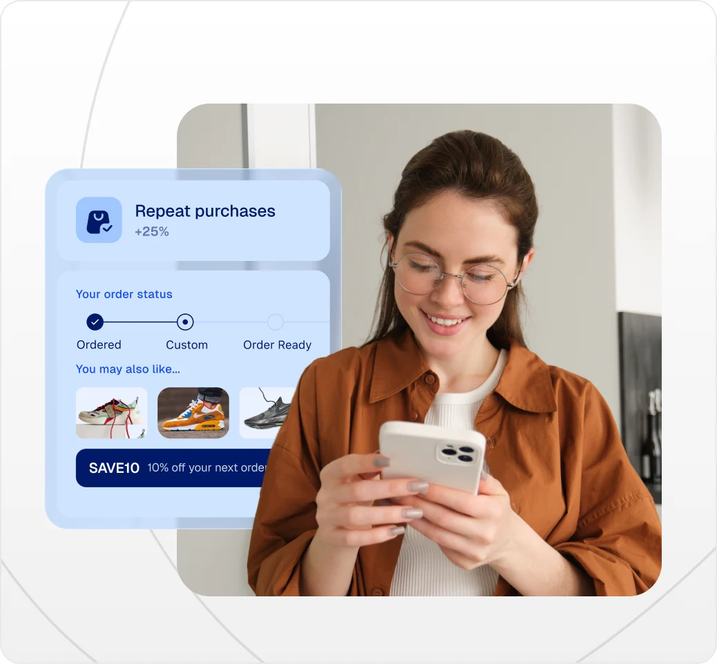 Order status update with product recommendations increases repeat-purchases