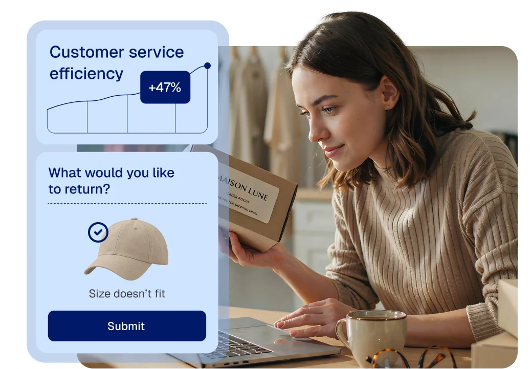 Self-service returns portal for increased customer service efficiency