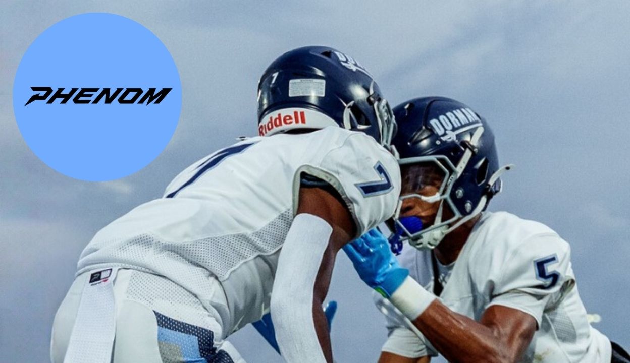 Phenom Elite case study cover with two American football players in helmets