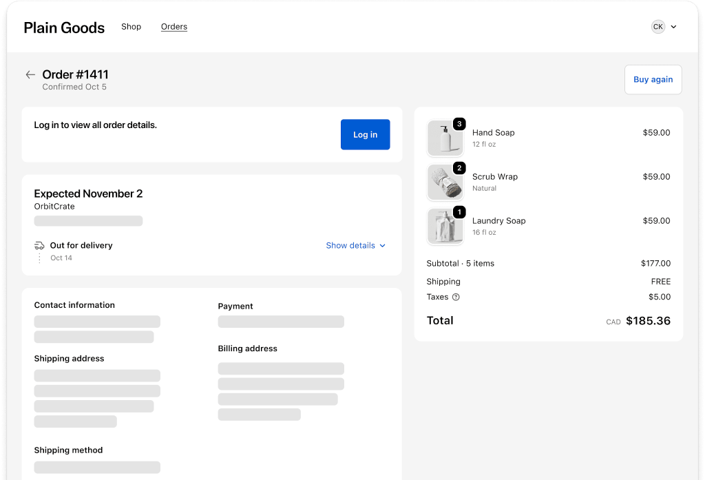 Order Status Page