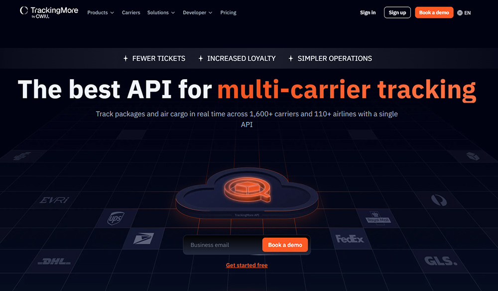 TrackingMore multi-carrier tracking API