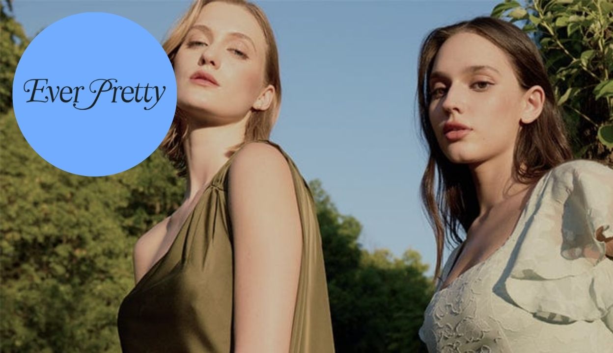 Ever-Pretty case study cover with two models wearing formal dresses in a garden
