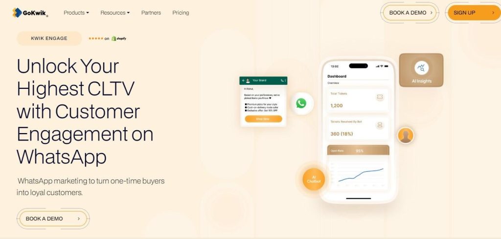 Best WhatsApp Apps for Shopify:  KwikEngage: WhatsApp Marketing 