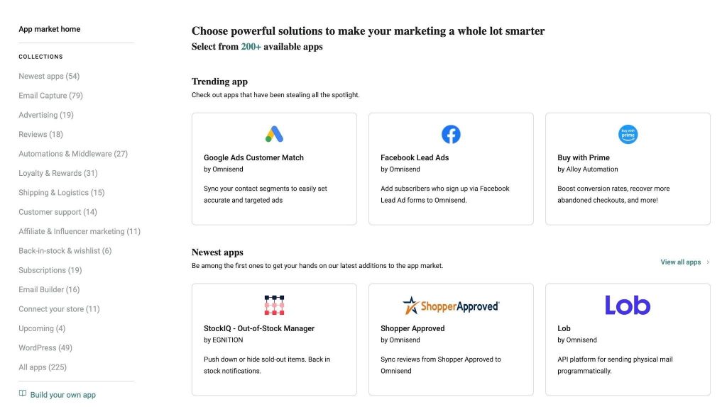 Omnisend integrations