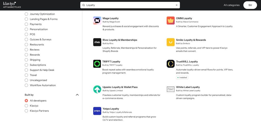 Klaviyo App Marketplace